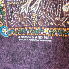 Vintage Gooses Aboriginal Art Animal Australia T-Shirt Cotton Acid-Purple Sz.M