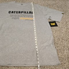 CAT Caterpillar Men’s Size L Large Workwear Gray Logo New!