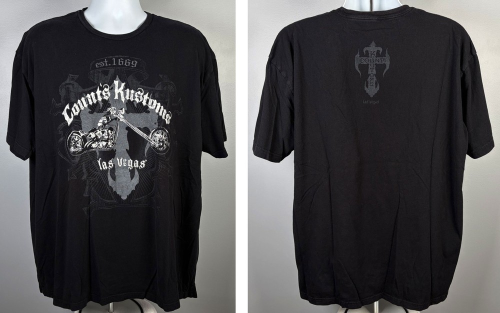 Counts Kustoms Las Vegas T Shirt Mens 3XL Distressed Motorcycle Logo