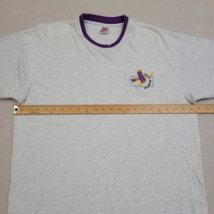 Vintage Fruit Of The Loom Shirt XL Gray Purple Cuff 90s USA Hair Stylist Barber