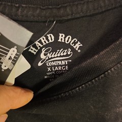Hard Rock Cafe Guitar Co World Tour 50 Yrs Black Acid Wash Las Vegas Shirt XL