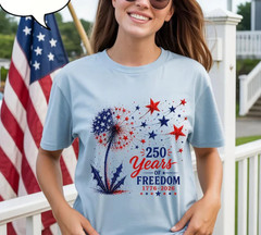 Star Dandelion T-Shirt, 250 Years Of Freedom Shirt, Red White Blue Shirt
