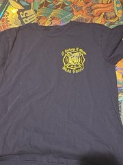 FDNY Fire Engine 241 New York ALF Shirt Large Blue Ladder 109 NY Brooklyn Ridge