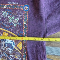 Vintage Gooses Aboriginal Art Animal Australia T-Shirt Cotton Acid-Purple Sz.M