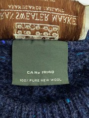 Other Brands: aransweatermarket Knit Sweater (Thick), XL, Wool, NVY, Solid Color