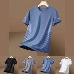 Mens Ice Silk T Shirt with Short Sleeves Ideal for Sports and Casual Wear