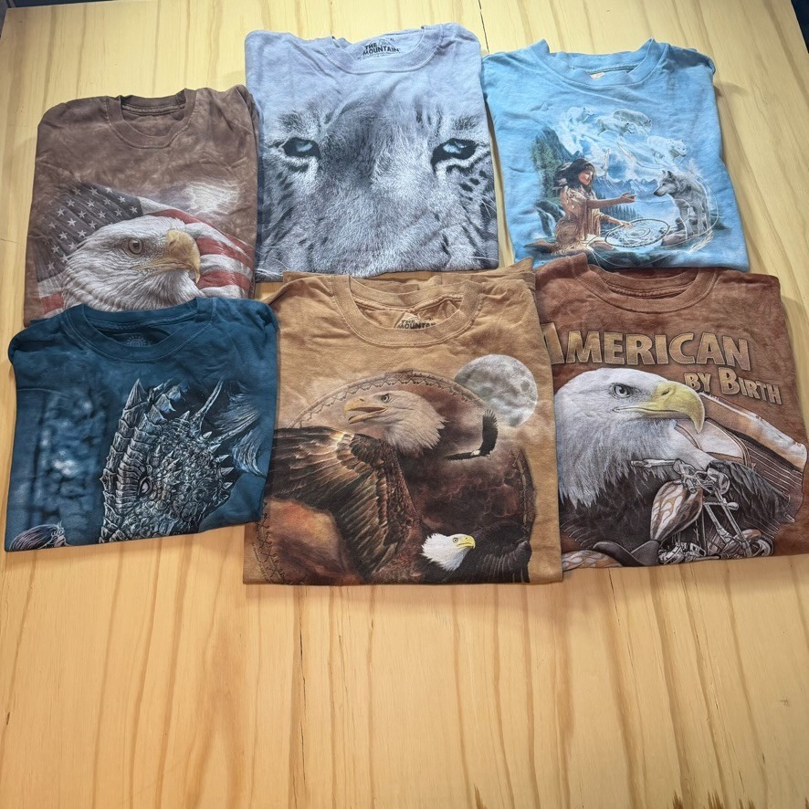Lot of 6 The Mountain Nature Wildlife T Shirt Bundle Eagle Animal Outdoors
