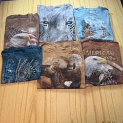 Lot of 6 The Mountain Nature Wildlife T Shirt Bundle Eagle Animal Outdoors
