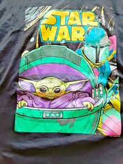 Star Wars Mandolorian Baby Yoda Adult T Shirt Size Large Star Wars Grogu Mens