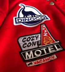 Mens Cars Lightning McQueen Baseball Jacket Red Oversized Embroidered Y2K Stre