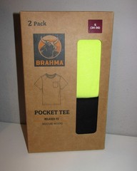 Mens Brahma Relaxed Fit Pocket Tees (2 PACK) Size Small 34-36 BRAND NEW UNOPENED