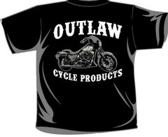 OUTLAW CYCLE PRODUCTS FXR LOGO BLACK SHORT SLEEVE T-SHIRT BIKER MOTORCYCLE
