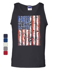 Distressed US Flag Tank Top American Flag Sleeveless