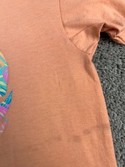 Sea World Shirt Mens Large Orange Blue Floral Monstera Print Short Sleeve Casual