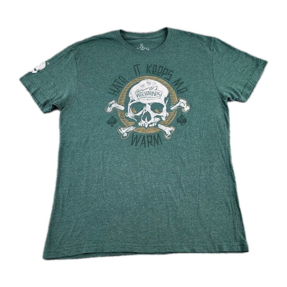 Zero Foxtrot Shirt Mens Large Wolverines Hate It Keeps Me Warm Skull Adult A59