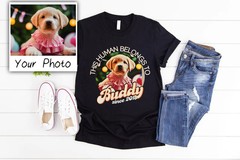 Custom Dog Photo Comfort Tee Personalized Pet Picture Shirt