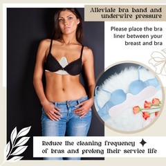 4 Pcs Bra Liners for Sweat, 80% Cotton and 20% Polyester Fiber, Reusable Wash…