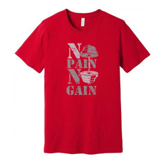Unisex No Pain No Gain Graphic T-Shirt With Dumbbell Design For Gym Workouts And