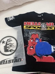 Hellstar Black Graphic Logo T-Shirt “Bigger Than Satan” Crew Neck Boxing Tee
