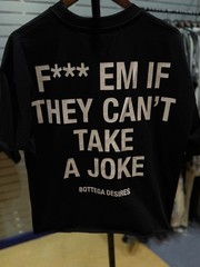BRAND NEW – Bottega Desires Tee T-Shirt F**k Joke (M) Black White