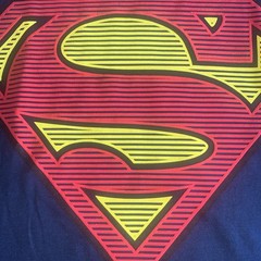 NEW DC Comics Universe Superman Vintage Retro Logo Puff Print Line Shirt Sz 2XL