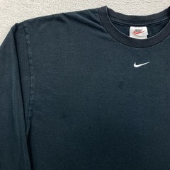 Vintage Nike Center Swoosh T Shirt Men Large Black Long Sleeve Embroidered 90s