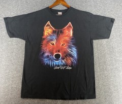 The Duck Co Great Wolf Lodge Colorful Graphic T-Shirt Black Size Large RARE