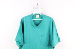 Vtg 90s Russell Athletic x LL Bean Mens 2XL XXL Faded Blank Pocket T-Shirt USA