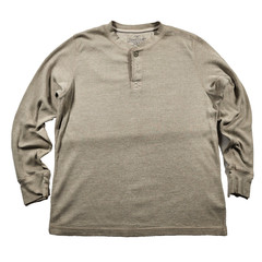 Faded Glory Henley Shirt Mens Large Waffle Knit Long Sleeve Outdoors Casual 90s