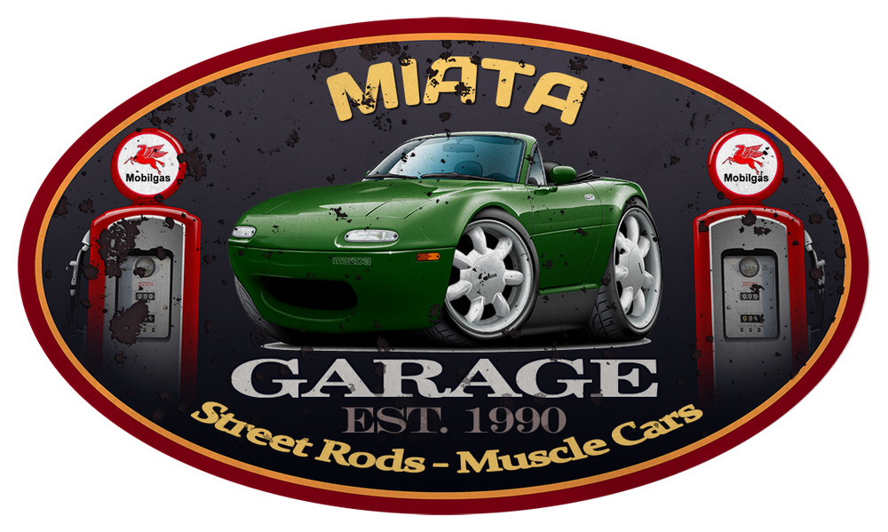 1990-98 Mazda Miata Sports Car Classic Garage Sign Wall Art Graphic Sticker