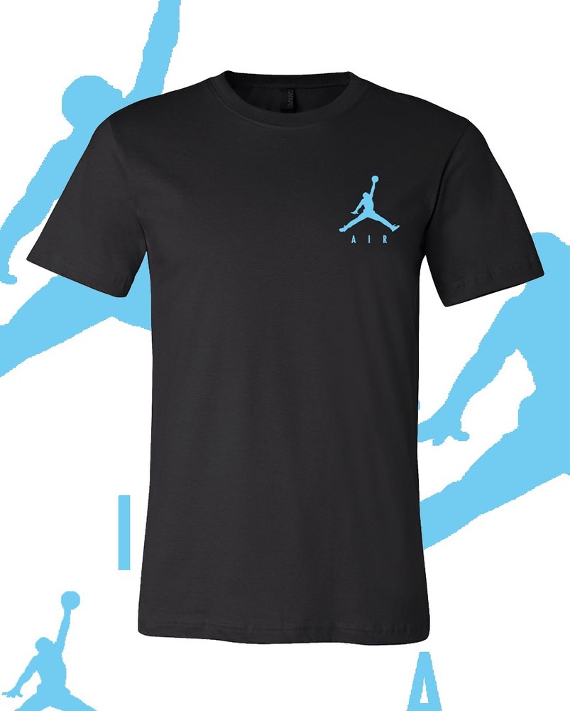 Men’s Basketball AIR UNC BLUE LC MJ Sports T-Shirt Tee Fast Ship!!