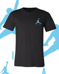 Men’s Basketball AIR UNC BLUE LC MJ Sports T-Shirt Tee Fast Ship!!