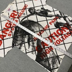 Vintage Jurassic Park Shirt XL Velociraptor AOP Cage Danger 1993 Movie Promo 90s
