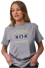 USAF United States Air Force Official Emblem Womens or Mens Crewneck T Shirt Tee