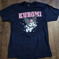 Kuromi by Sanrio T-Shirt Mens Large Black Graphic Print Cartoon Character