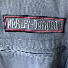 Harley-Davidson Mens Shirt XL Zipper Pockets Embroidered Skull Poly Blend Exc