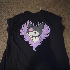 Hot Topic Kuromi Sanrio Black/Purple Graphic Print Cotton Tee M Crew Neck