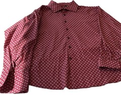 Stacy Adams Red Geometric Print Button-Up Shirt Men’s Pre-Owned