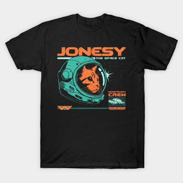 Jonesy Space Cat T-Shirt Retro 1979 Sci-Fi Horror Graphic Tee Ginger Cat Men