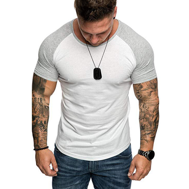 Men’s Tight Fit Muscle T-Shirt Gym Sport Short Sleeve Tee Shirts Casual Tops