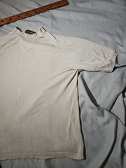 Johnston Murphy Shirt Mens XL Beige Silk Ribbed Raglan Sleeve Casual Luxury Tee
