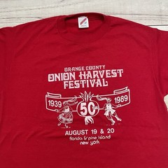 Vintage 80s Onion Harvest Festival 50th Anniversary Red Shirt Adult Size Large