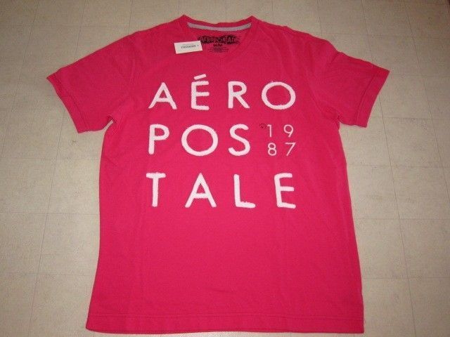 Aeropostale Mens V-Neck PInk T-Shirt Sz M – NWT $24.50