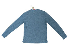 Bruno Milano Mens Long Sleeve Henley Shirt Dark Copenhagen Blue Size Medium