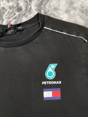 Mercedes AMG Petronas F1 Black Short Sleeve Big Logo T-Shirt Men Size XL Balck