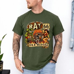 Rat Fink Pinup Girl Hot Rod Old School Highway 66 Retro USA T-Shirt