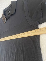 CASA MODA Couture Men’s Zip-Front Polo Shirt Black Quarter-Zip Front Closure