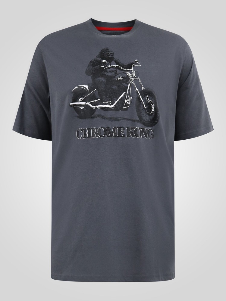 D555 Craig Men’s Gorilla Biker Print Fashion Short Sleeve T-shirt