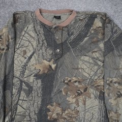 Vintage Ace Sportswear Made in USA Mens XL Camo Long Sleeve Collared Shirt