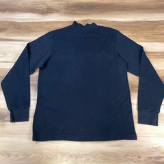 Lands End Mock Neck Mens M Black Cotton Regular Fit Heritage Vintage USA Made